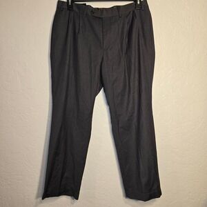 Lauren Ralph Lauren Men's Charcoal Grey Pleated Dress Pants 36W X 29L